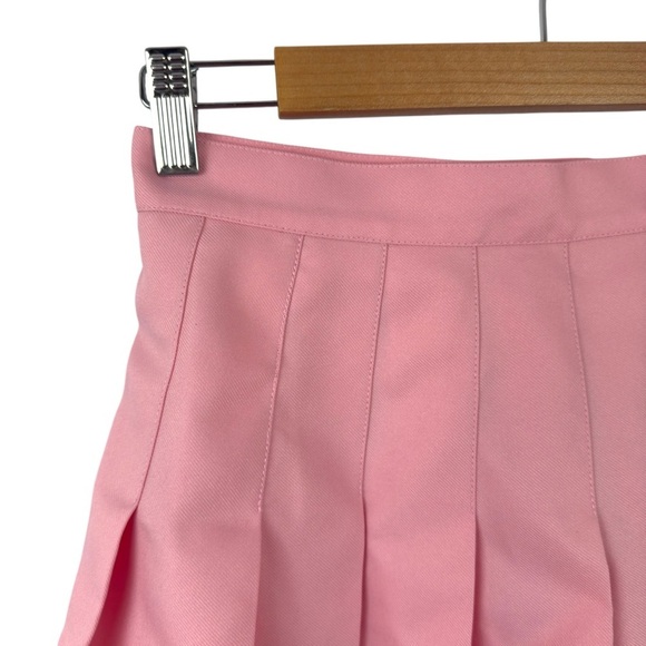 American Apparel Gabardine High-Waist Pleated Tennis Skirt Pink Size Small - Picture 4 of 16
